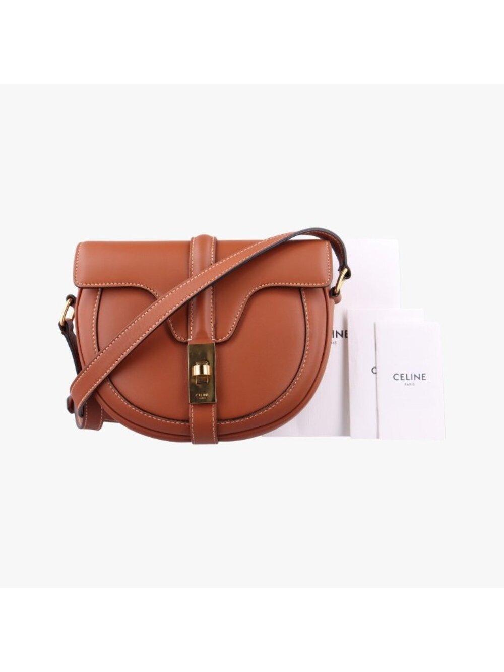 Celine Besace Brown Leather